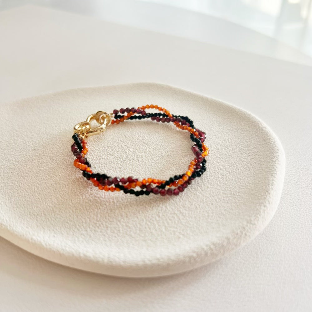 Mix and Match Stackable Crystal Bracelet 2mm Mandarin Garnet