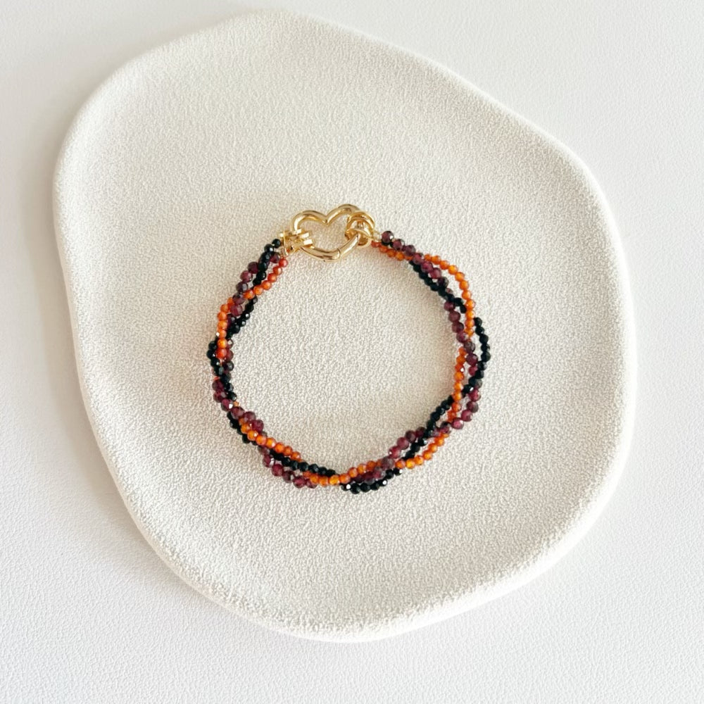Mix and Match Stackable Crystal Bracelet 2mm Mandarin Garnet