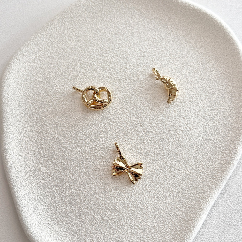 Golden Color Charms Food and Fruit Theme