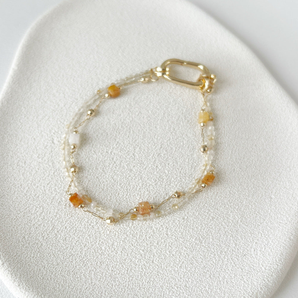 My Zodiac Leo Citrine and Huanglong Jade bracelet set