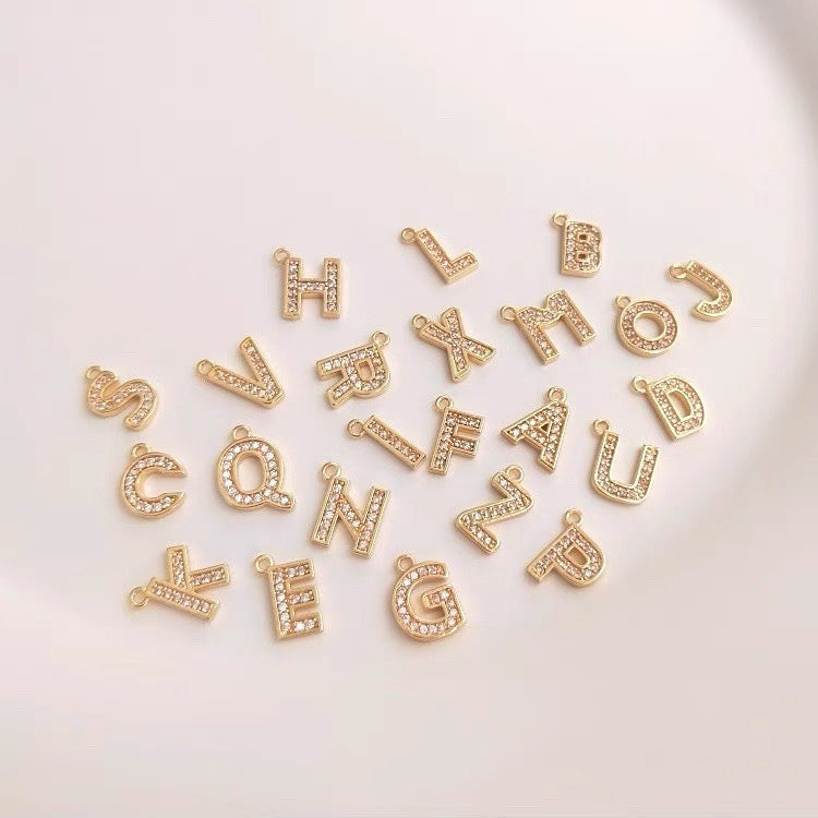 Golden Color Charms Letters