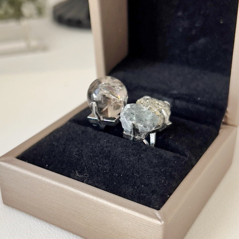 Mystery Box - Natural Crystal Stone Design Ring No.2