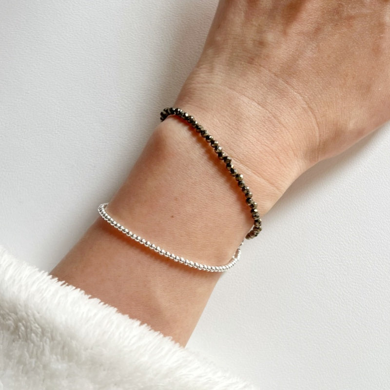 Stackable Crystal Bracelet 925 silver beaded bracelets (Charm not included)