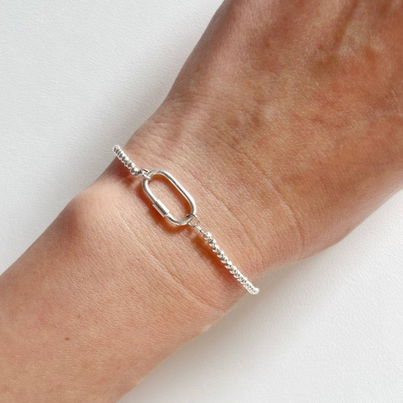 Stackable Crystal Bracelet 925 silver beaded bracelets (Charm not included)
