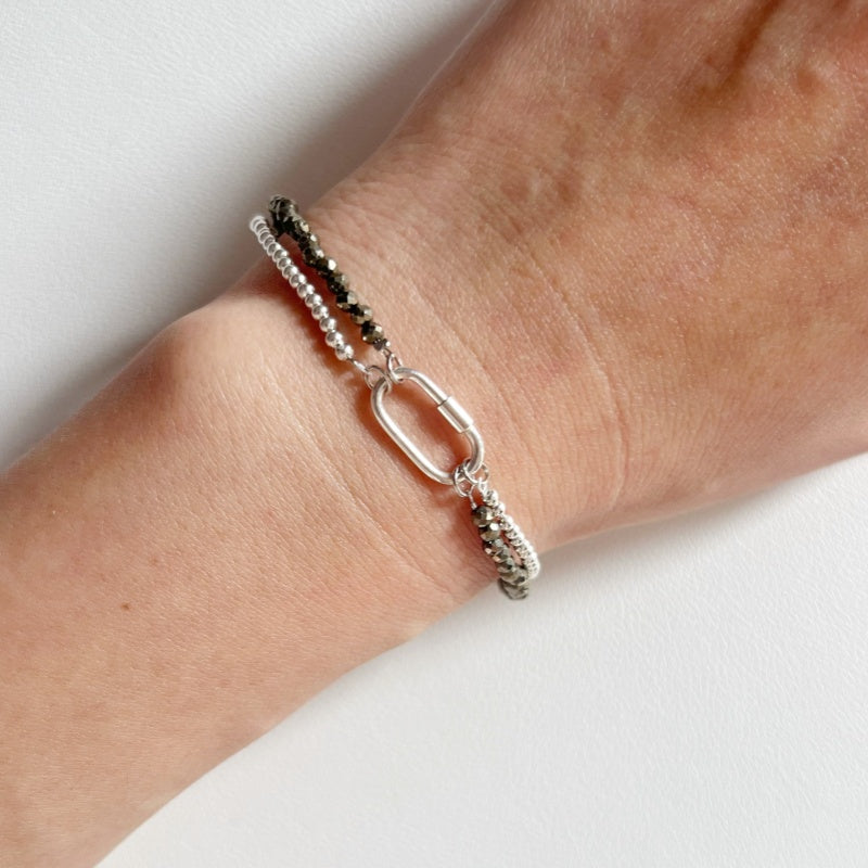Stackable Crystal Bracelet 925 silver beaded bracelets (Charm not included)