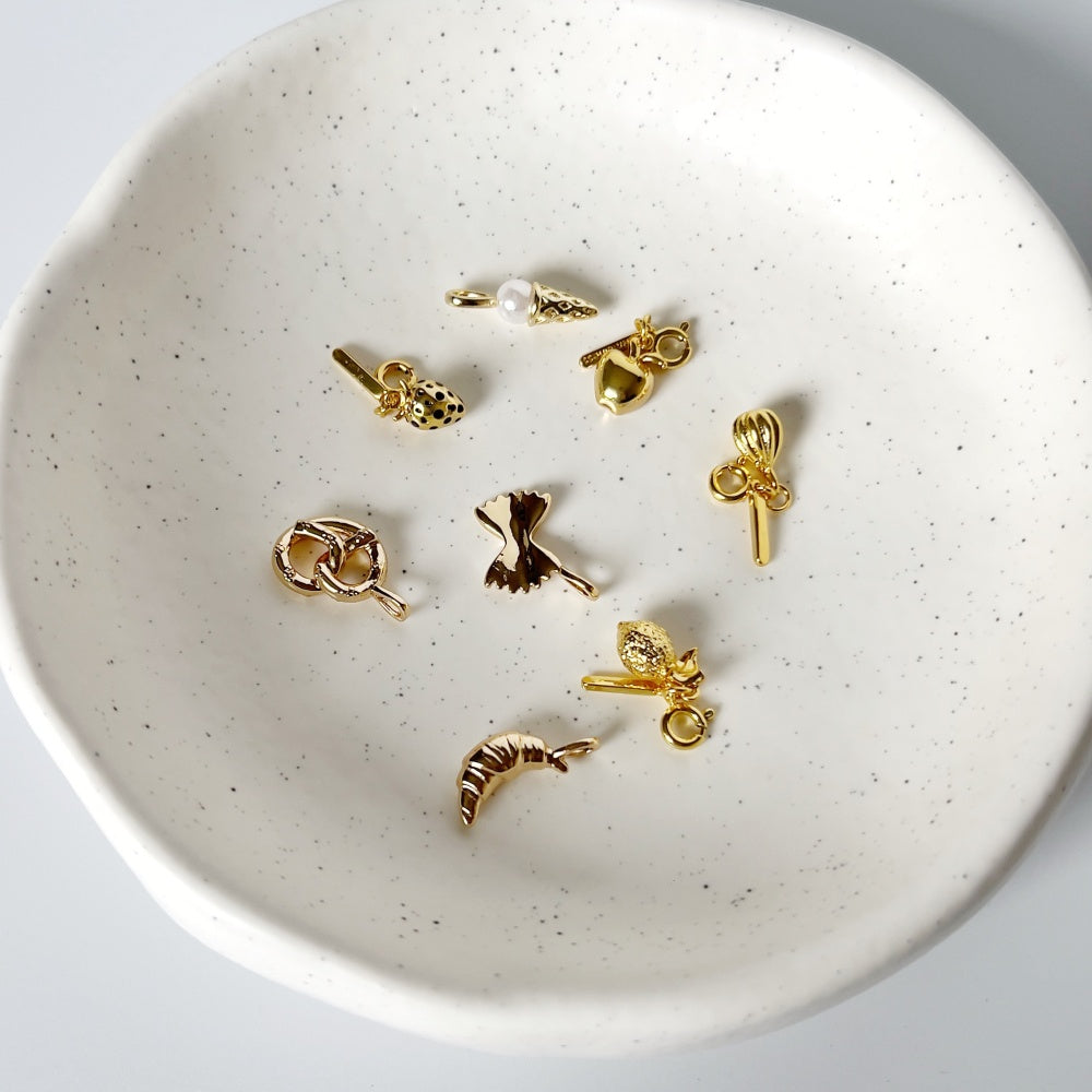 Golden Color Charms Food and Fruit Theme