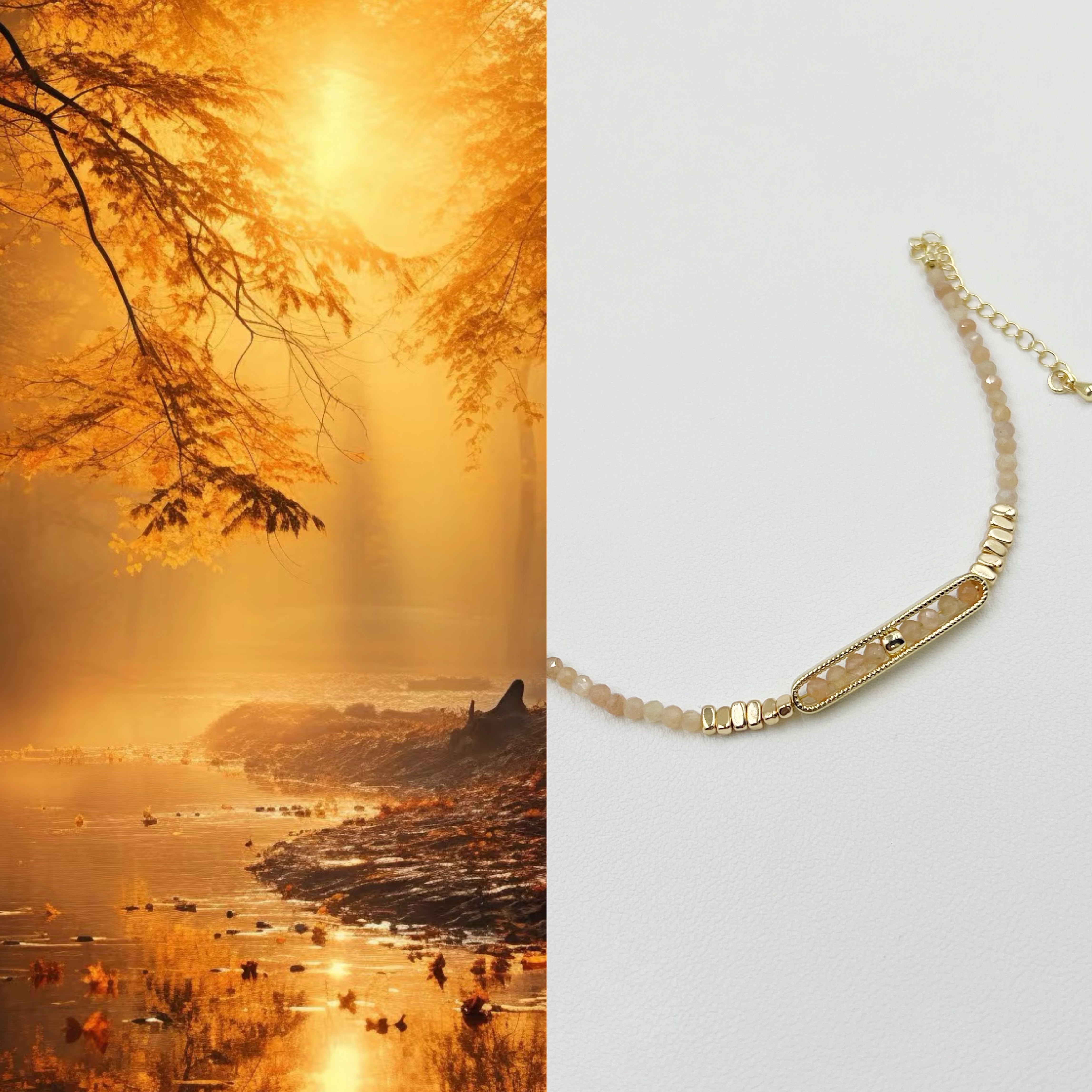 Autumnal Forest Sunstone Bracelet