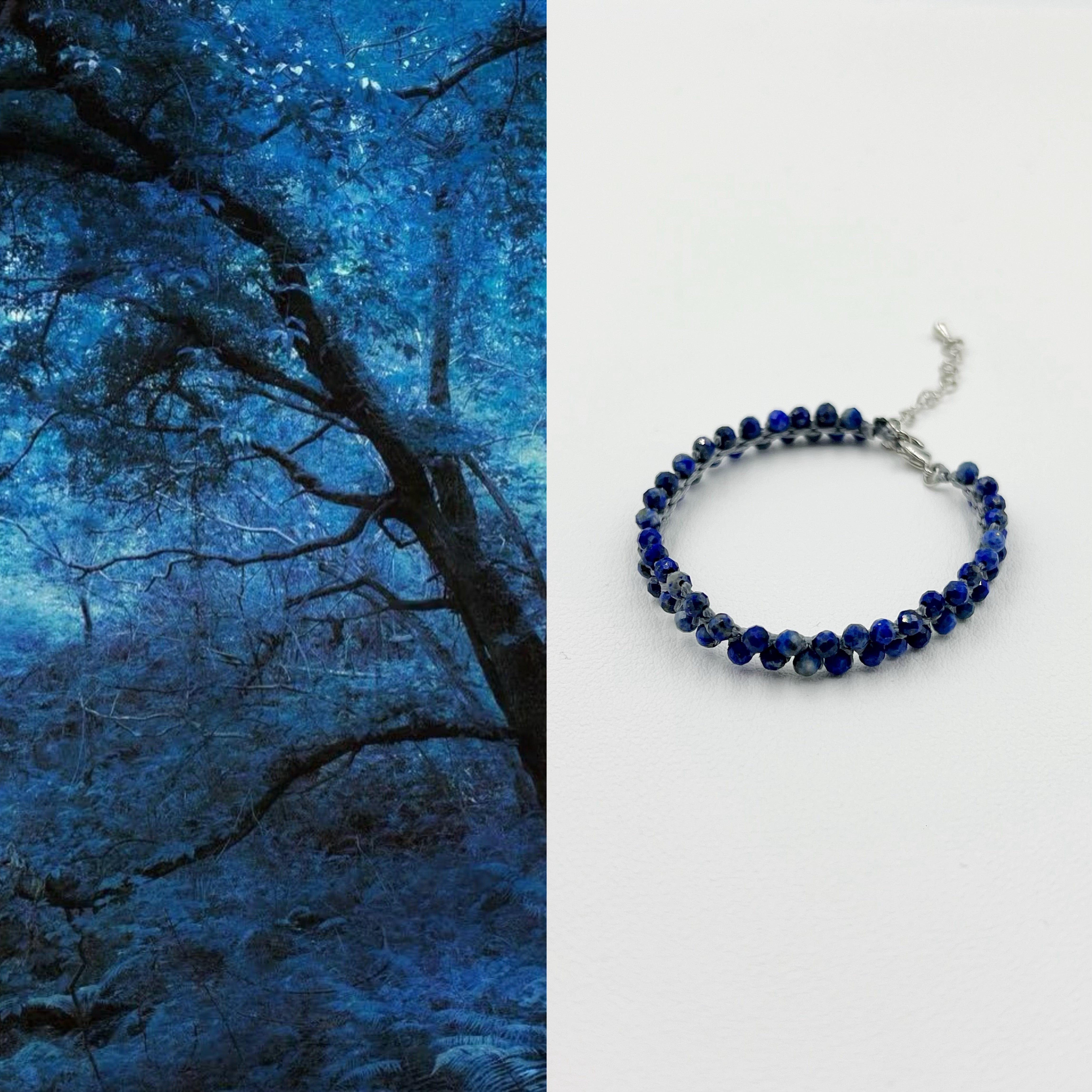 Natural Forest Lapis Lazuli Bracelet