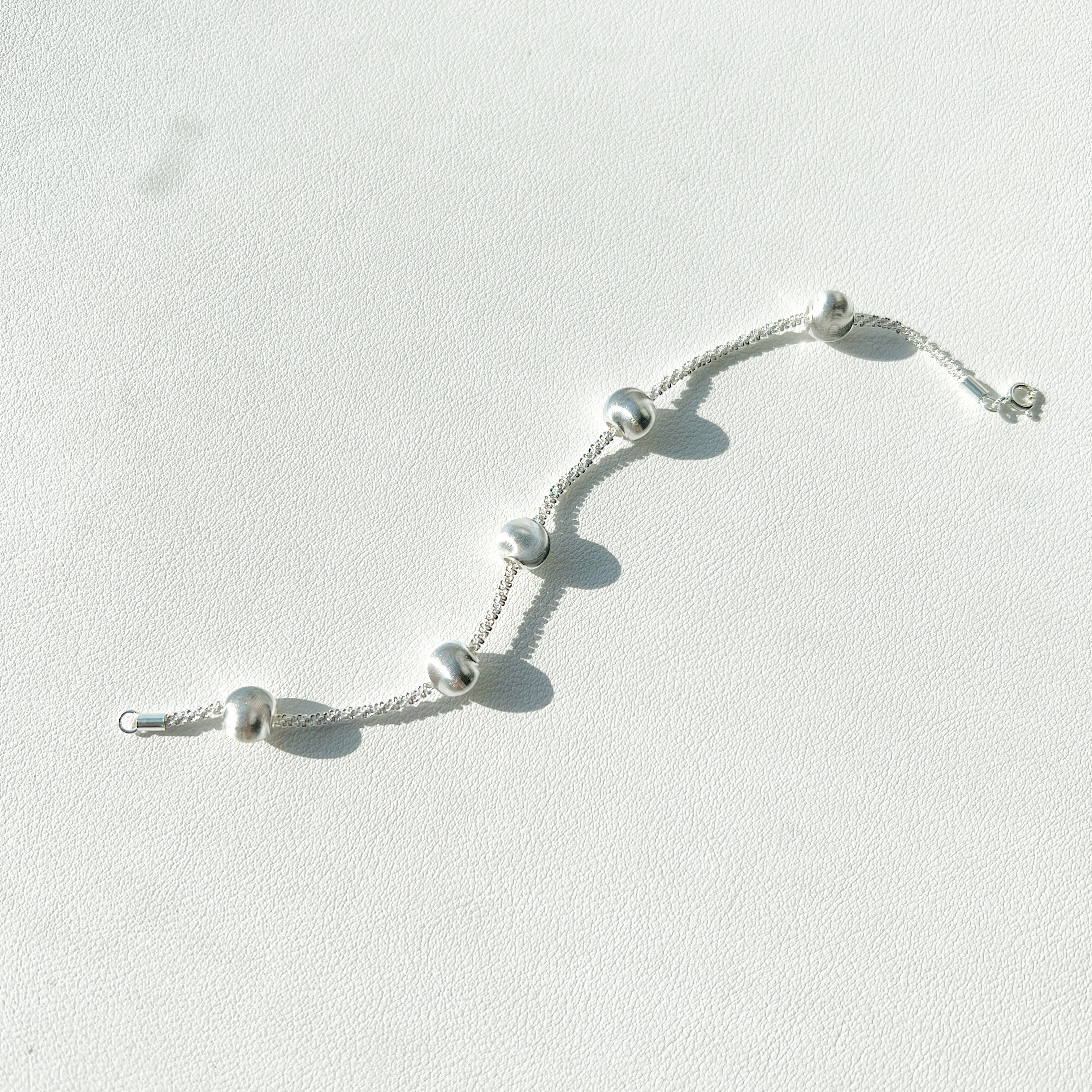 Wintry Forest Silver Bracelet Multiple Beads