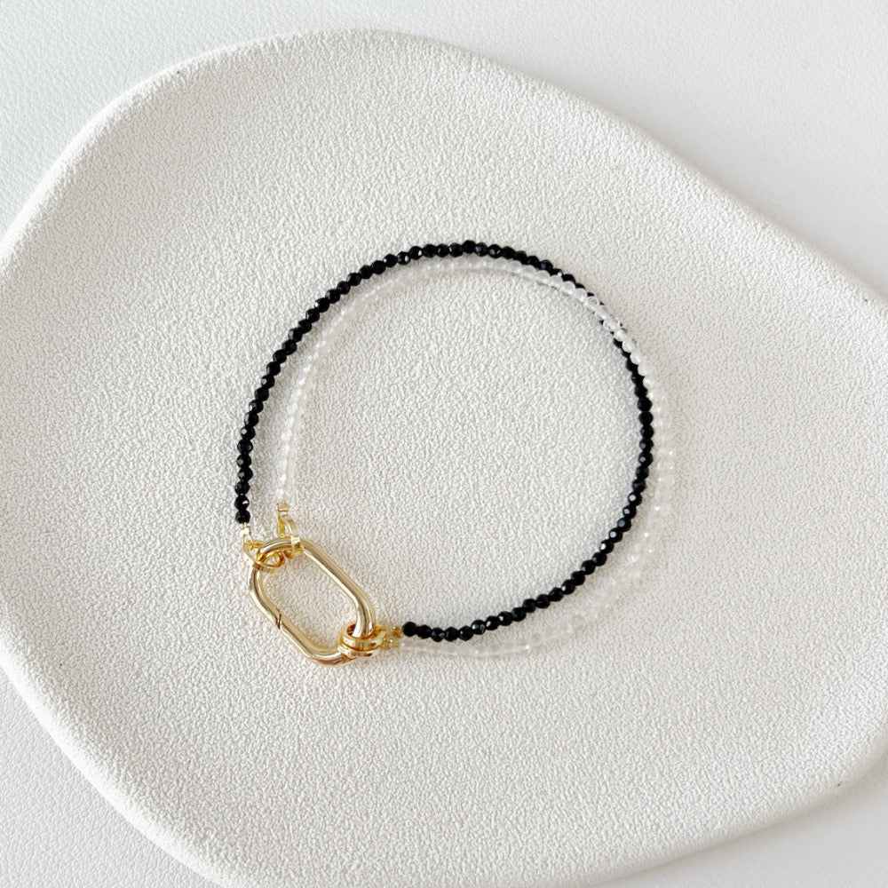 Stackable Crystal Bracelet 2mm Black Tourmaline