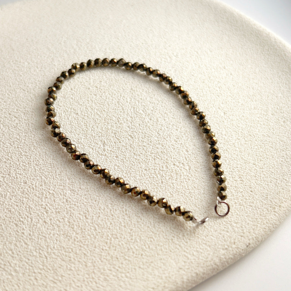 Stackable Crystal Bracelet 2mm Pyrite (Charm and Clasp not included)