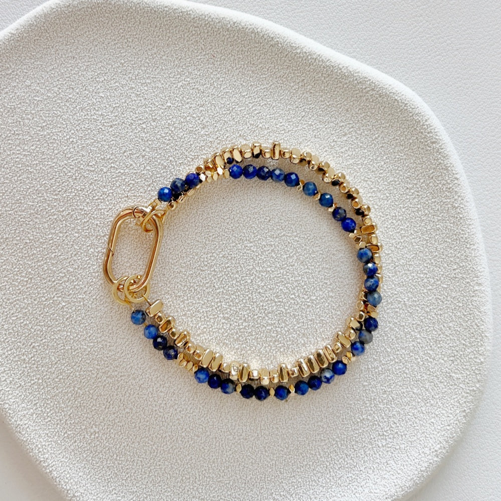 Mix and Match Stackable Bracelet Golden Beads Rectan (Charm and Clasp separated)