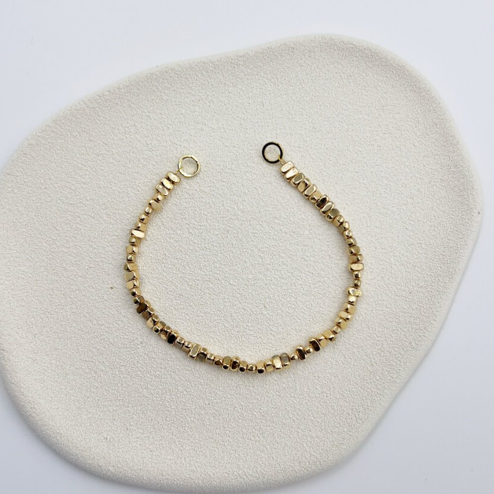 Mix and Match Stackable Bracelet Golden Beads Rectan (Charm and Clasp separated)