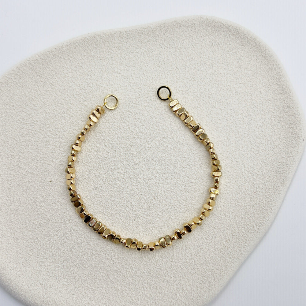 Mix and Match Stackable Bracelet Golden Beads Rectan (Charm and Clasp separated)