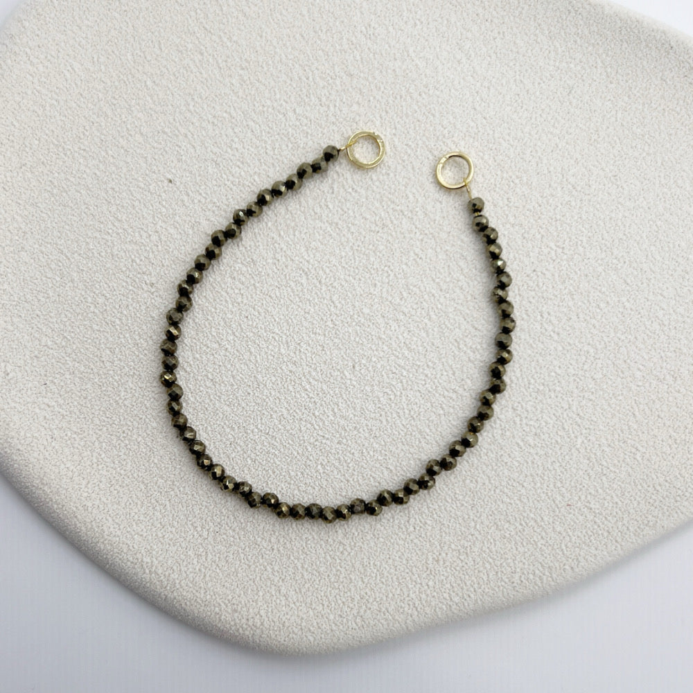 Mix and Match Stackable Crystal Bracelet 2mm Tiger's Eye (Charm and Clasp separated)