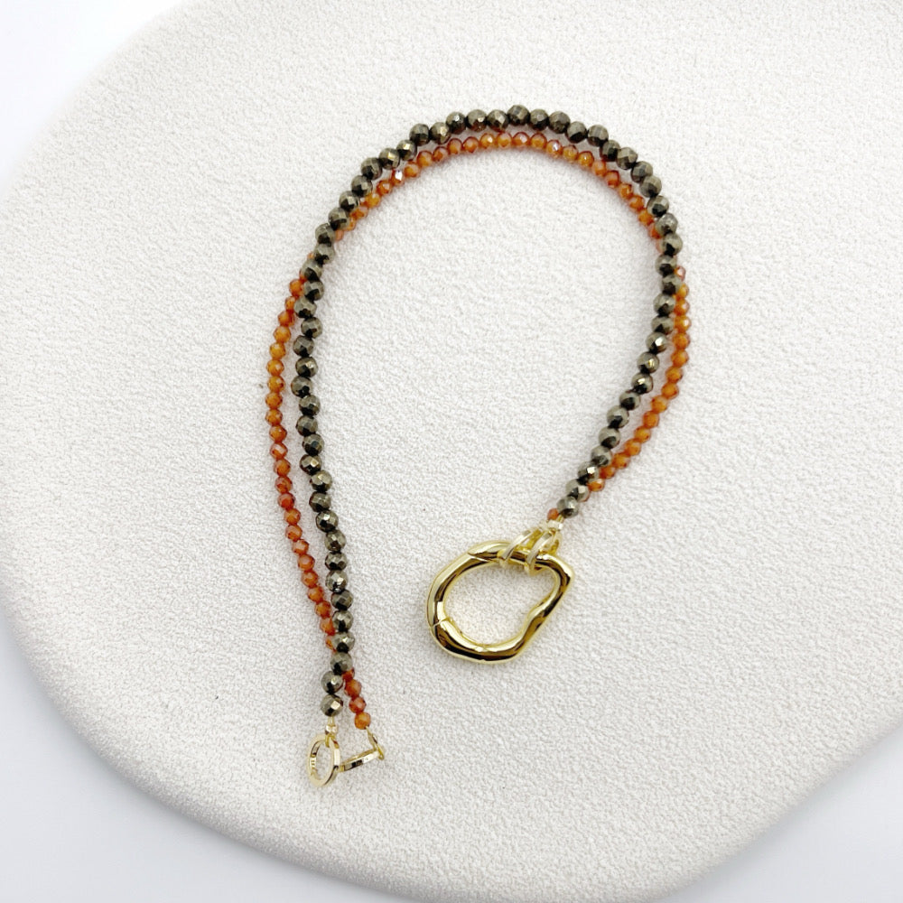 Mix and Match Stackable Crystal Bracelet 2mm Mandarin Garnet