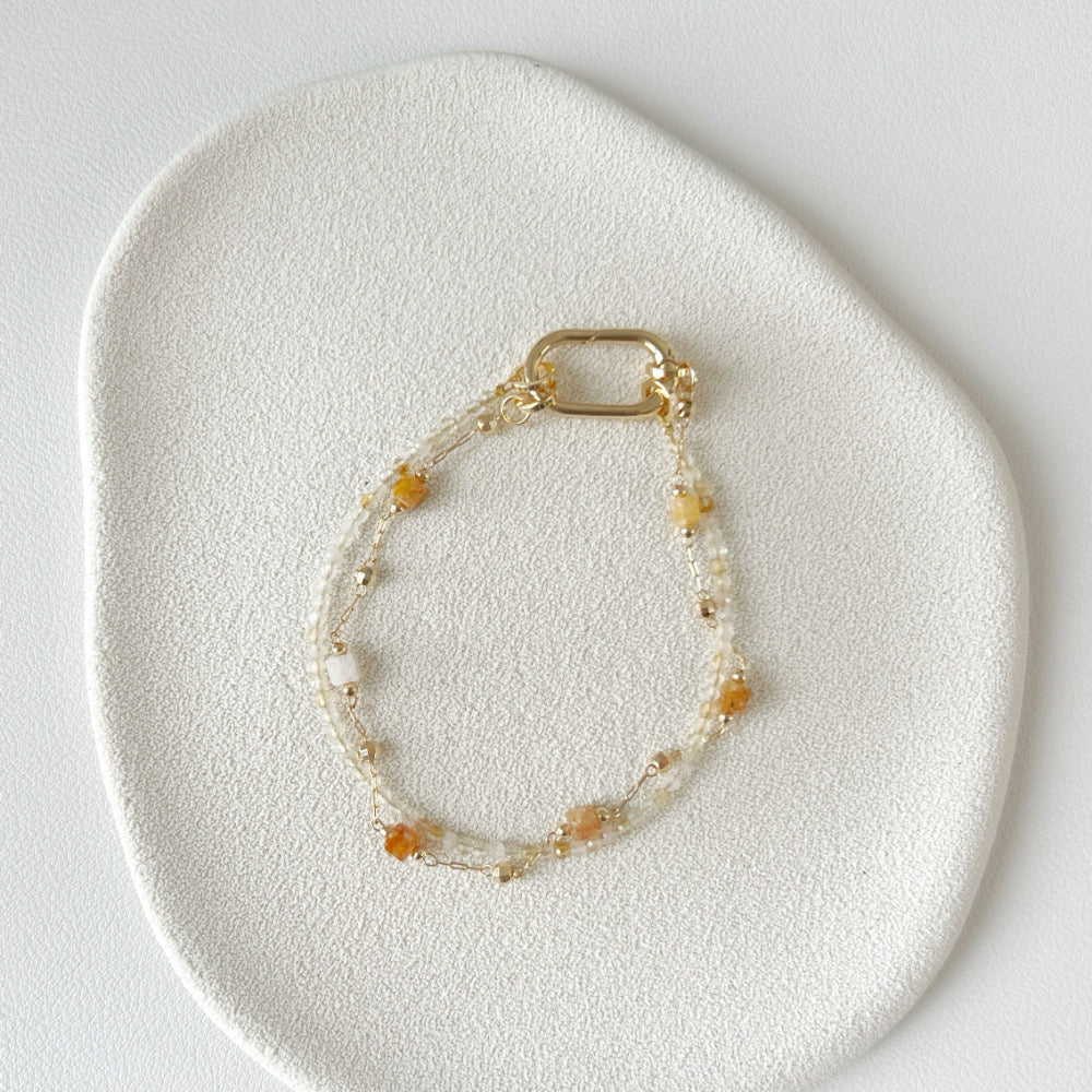 My Zodiac Leo Citrine and Huanglong Jade bracelet set