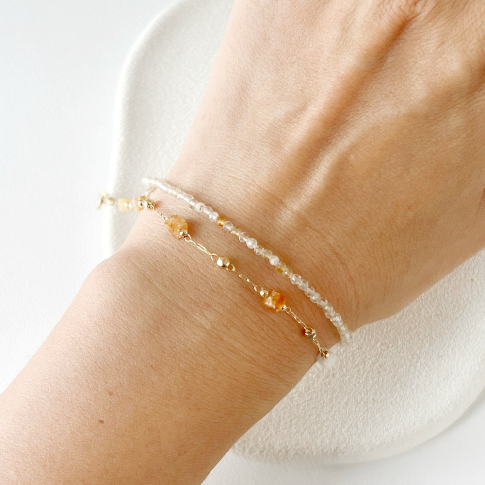 My Zodiac Leo Citrine and Huanglong Jade bracelet set