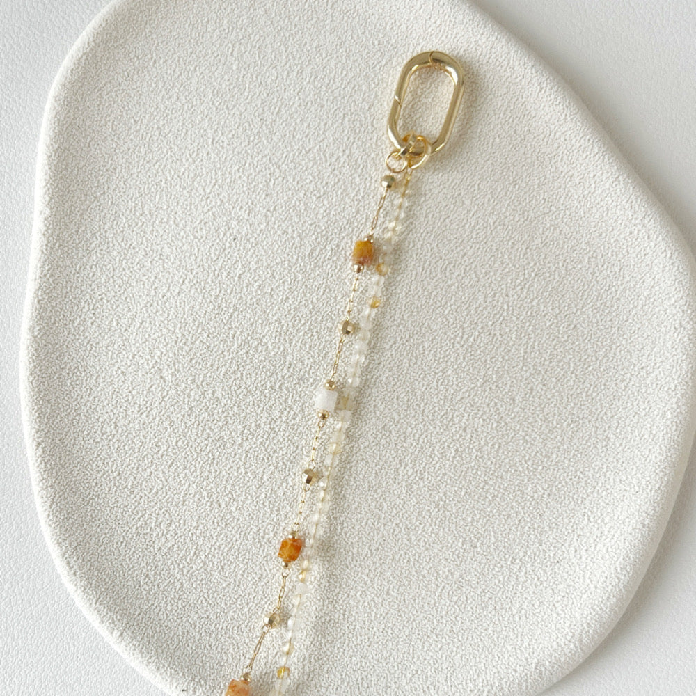 My Zodiac Leo Citrine and Huanglong Jade bracelet set