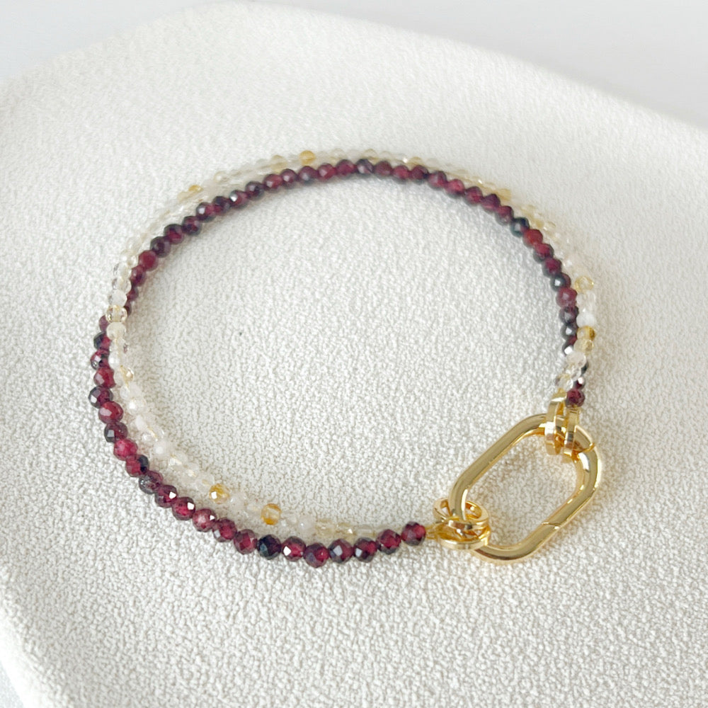 My Zodiac Leo Citrine Garnet bracelet set