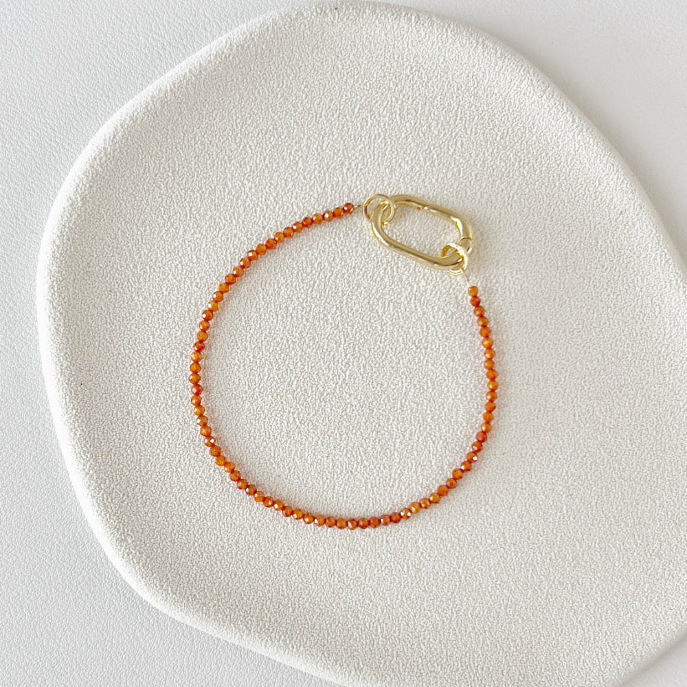 Mix and Match Stackable Crystal Bracelet 2mm Mandarin Garnet