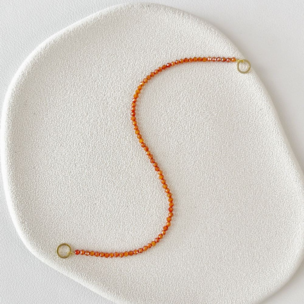 Mix and Match Stackable Crystal Bracelet 2mm Mandarin Garnet