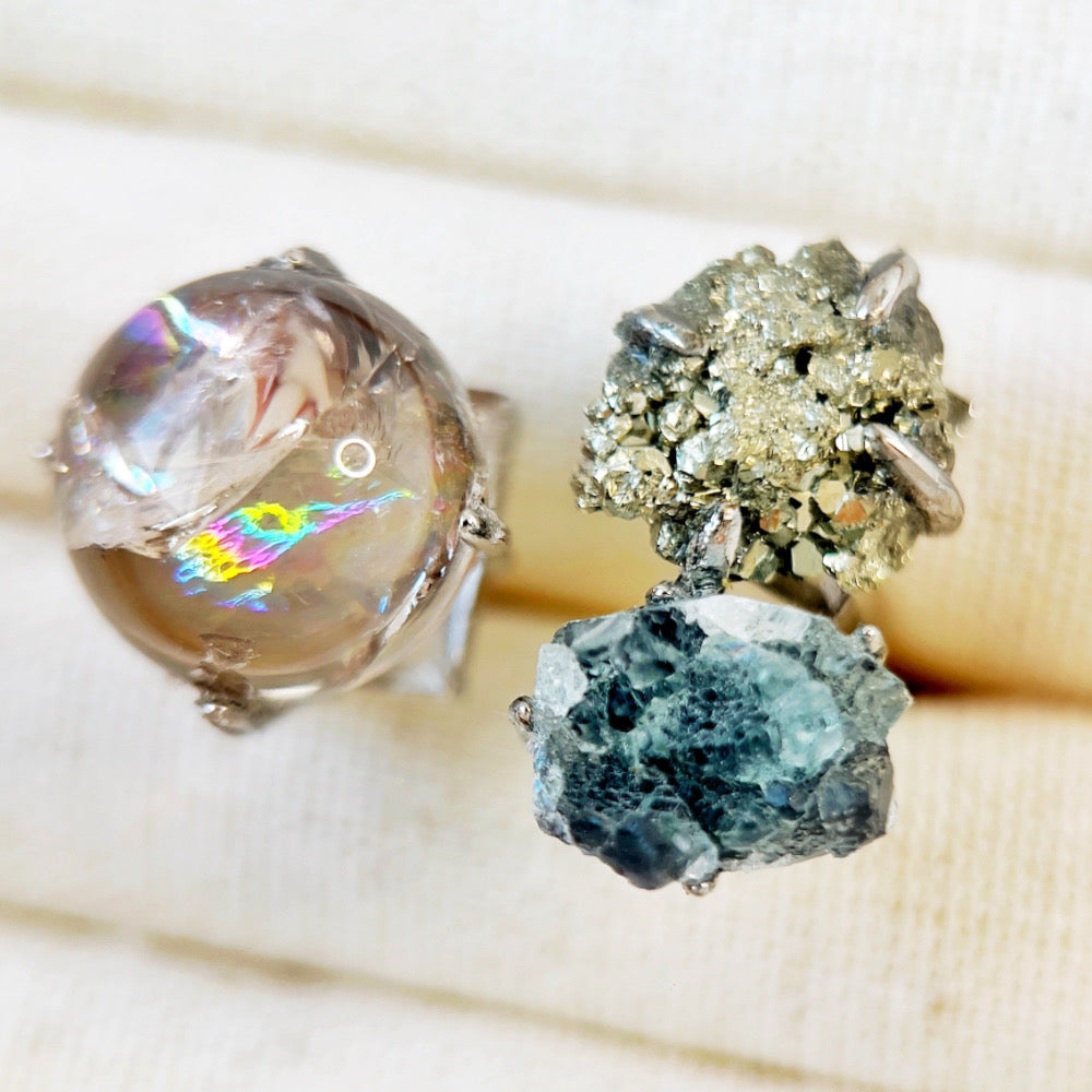 Mystery Box - Natural Crystal Stone Design Ring No.2