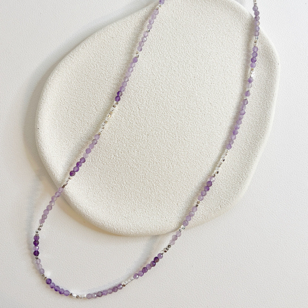 Mix and Match Crystal Necklace 2mm Amethyst