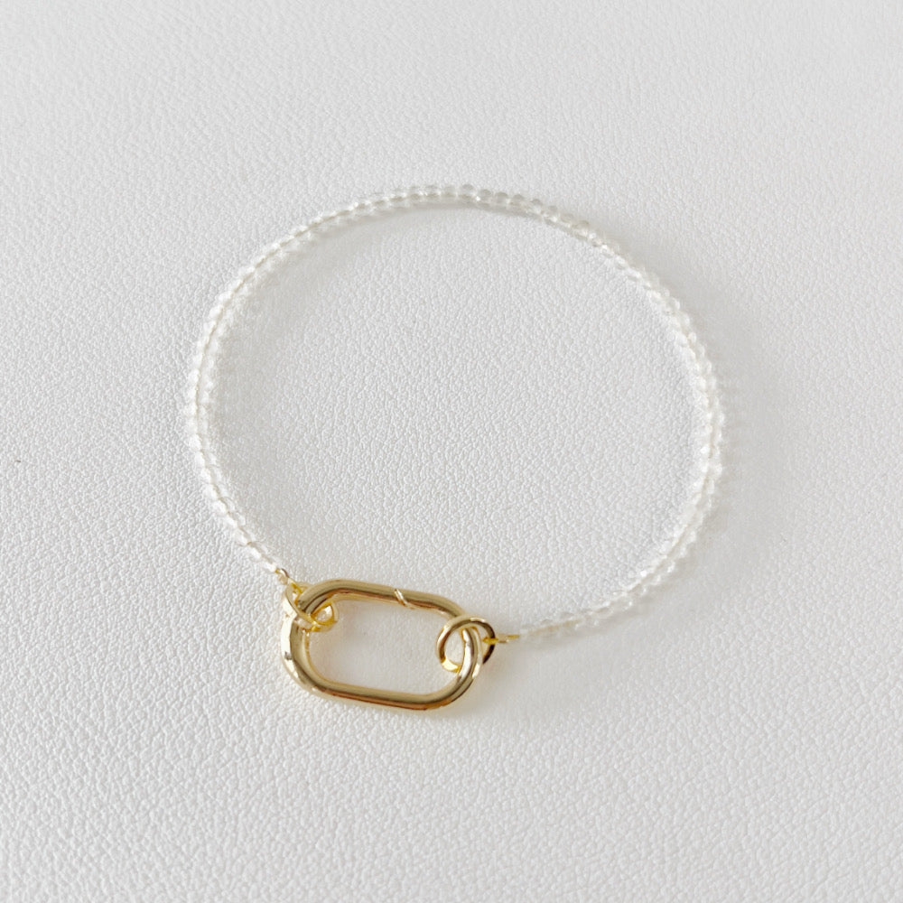 Stackable Crystal Bracelet 2mm Clear Quartz